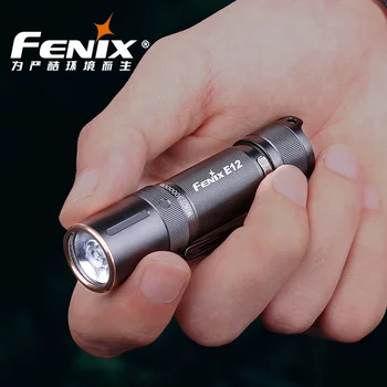 Fenix E12 V2.0 Led водоустойчива ръчно фенерче EDC, джобен ключодържател, уличен фенер, Черен