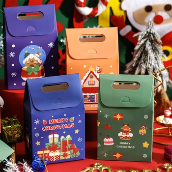 Хартиени подаръчни кутии с Коледа, Бонбони, бисквити, Дядо Коледа, Снежен човек, Лосове, опаковки, Подаръчни комплекти, аксесоари за партита