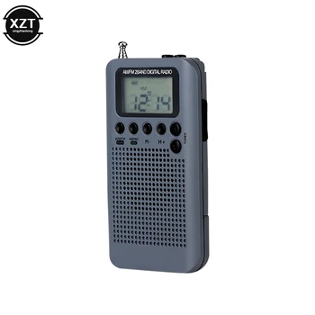 РЧР-104 Джобно AM FM-радио с LCD дигитален дисплей на Мини-портативно радио Вграден високоговорител Disaster радио с вход за слушалки Часовници