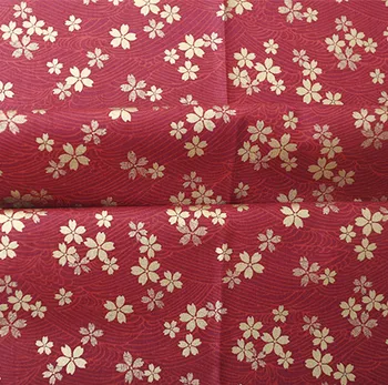 140 см. * 50 см прекрасни цветове на червената сакуры Японското кимоно памучен плат за шивашки на тъканта, чанта възглавница занаяти материал за шиене на плат