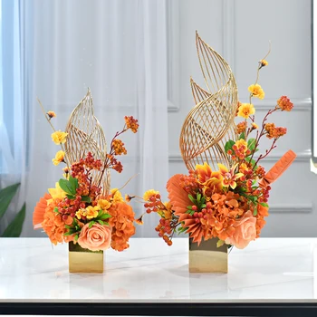 Декоративни цветя, елитни флорални орнаменти във фоайето, нощно шкафче за телевизор, аранжировки от изкуствени цветя