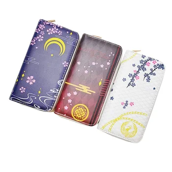 Онлайн портфейл Touken Ranbu, женски портмоне от изкуствена кожа, госпожа клатч, държач за карти с цип, джоб за монети, дамски портфейли