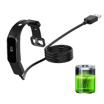 5i Гума TPE мека тел, черно лесен смарт гривна, кабел за зареждане, зарядно устройство за часа, за Huawei 4