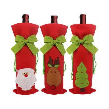 Капак за винени бутилки, Коледна украса, на Елена на Дядо Коледа, Коледно дърво, декоративни чанти за вино, Коледна De La Cubierta Botella De Vino