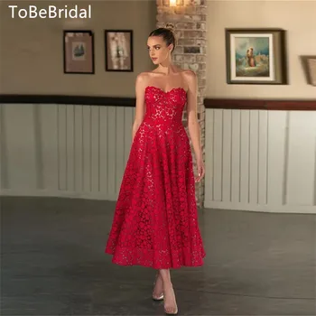 Елегантна женствена рокля за сватбени партита 2023, Червено бельо С бродерия, Милото, Без презрамки, С отворен гръб, Чаено Дълга рокля за бала трапецовидна форма.