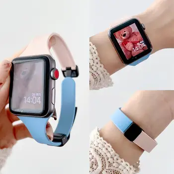 Магнитен желеобразный силикон регулируема каишка за часовник Apple Watch Band 44 40 45 41 49 42 38 45 мм iwatch 9 se 5 6 7 8 Ultra 2