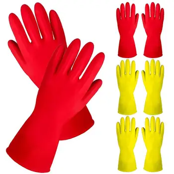4 чифта гумени ръкавици за почистване, мини Многократна употреба Домакински Ръкавици за миене на съдове за дома
