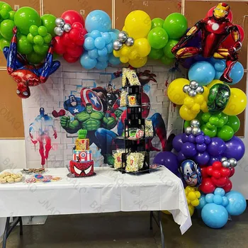 1 комплект Балони От Фолио Супер Герой на 3D Спайдърмен Железния Човек Украса За Парти в Чест на рождения Ден на децата Подаръци Въздушни Играчки