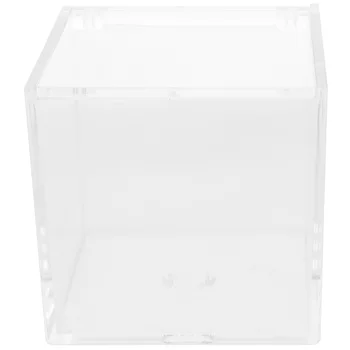 Прозрачна акрилна кутия с прозрачна фигура, витрина с фигура, прозрачна, открита кутия