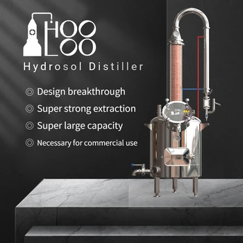 Гидрозольный дистиллятор HOOLOO-CT120, голямо търговско обзавеждане за производство на етерични масла