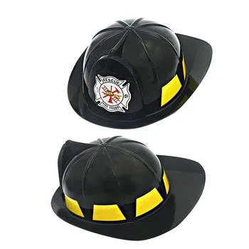 2 бр. Детска безопасна Пластмасова шапка на пожарникар, Очарователна, Забавна детска играчка, детски рокли, Момче-пожарникар за възрастни