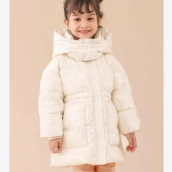 Детска горна дреха с качулка и писмото принтом, паркове за момчета и момичета, Непромокаеми дебели топли якета за студена зима A1777