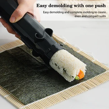 Роликовая форма за суши от хранително-пластмаса, комплект за приготвяне на суши със собствените си ръце, цилиндричен с кухненски суши-инструмент за лесно приготвяне на суши-роллов
