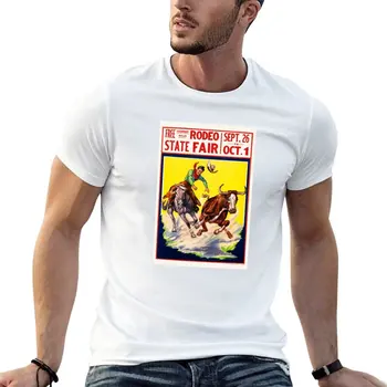 Безплатна държавна панаир Ягода Roan Родео в САЩ, реколта тениски с плакати, върхове, празни тениски за мъже с шарени