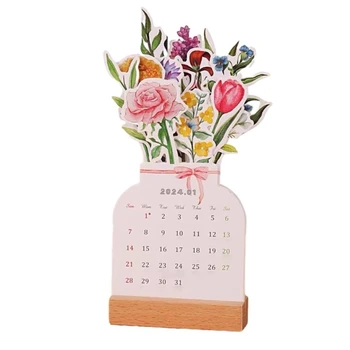 Q1JA 2024 Цветен календар, Настолен календар Година за красота за организация всяка ситуация
