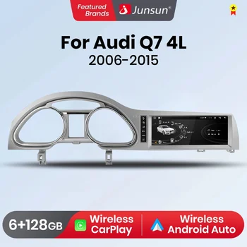 Junsun Android 11 10,25-Инчов Безжичен CarPlay Авто Радио Мултимедия За Audi Q7 2006 ~ 2015 Andorid Авто GPS Стерео авторадио