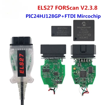 ELS27 FORScan V2.3.8 OBD2 Скенер PIC24HJ128GP FTDI Mircochip ELS 27 Многоезичен ELS27 за Frd/Mzda