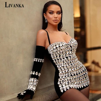 Бляскава Къси абитуриентски рокли LIVANKA За жени С кристали във формата на Сърце с Дължина над коляното Рокли за бала Vestido De Fiesta По индивидуална заявка