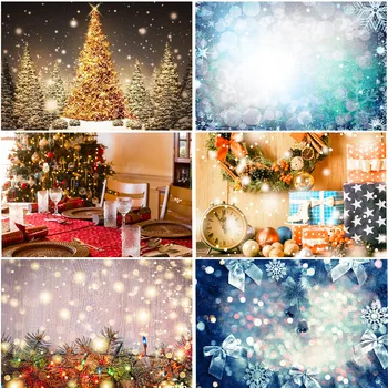 Тематични декори на тема Весела Коледа за семейна портретни, Боке, Снежна украса за дома, декорация детски партита, Коледни елхи, подаръци, декори