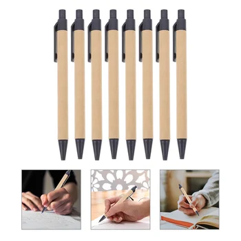 8 Бр химикалки Черна Химикалка писалка Интересни Офис Прибиращи аксесоари Портативни пишещи средства за клас