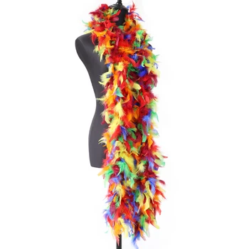 90 г разноцветного пухкав шал-боа от пера от пуйка, аксесоари за дрехи, костюмированная парти, Сватба сценична дрехи, декоративни изделия с влак
