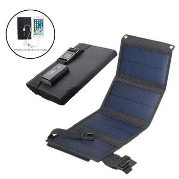 Складное зарядно устройство със слънчев панел USB мощност 20 W, преносим за зареждане на телефона в сражение, водоустойчива чанта от PET материал, IP65, с отвор 36шт.