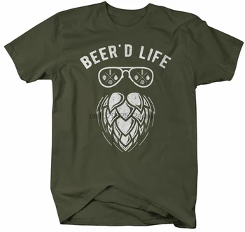 Мъжки t-shirt Beerd Life, хипстерские бирена ризи, тениски с брада, домашна пивоварна за хмел
