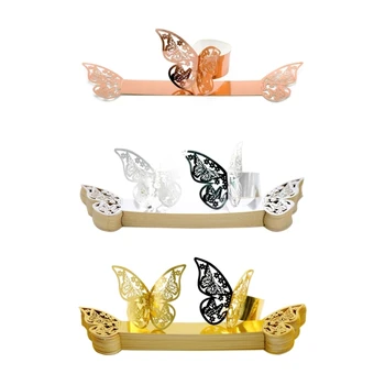 Опаковка от 50 елегантни пръстени за салфетки-пеперуди материал, Хартия за специален повод