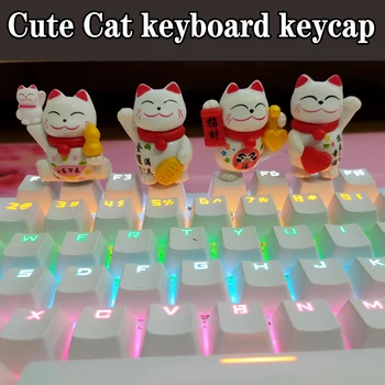 Аниме Рисунка прозрачна PBT Cherry Mx Custom Artisan Kawaii keycaps Сладка Котка keycap Осветление механична клавиатура ESC key cap