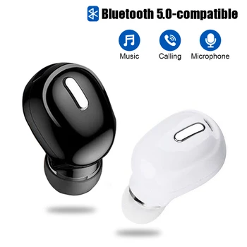 Мини безжична Bluetooth слушалки 5.0 в ухото Sport с микрофон Слушалки хендсфри Слушалки за всички телефони на Samsung, Huawei Слушалки