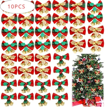 Коледна Пеперуда Лента Камбанка за Врати, Прозорци Изкуствени Висящи Украшения 2024 Коледна Елха Декоративен Орнамент