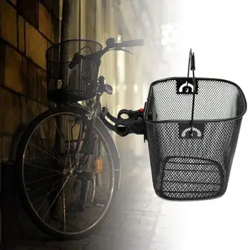Предната кошница на мотора, здрава Желязна кошница за велосипед от метална мрежа с быстроразъемным за монтиране на стена, Велосипедна кошница за колоездене