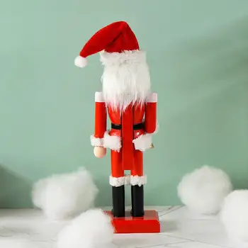 Нова фигурка Щелкунчика на Дядо Коледа, Коледни украшения във формата на Щелкунчика Празничен Коледен декор за рафтове и маси Традиционна Дървена