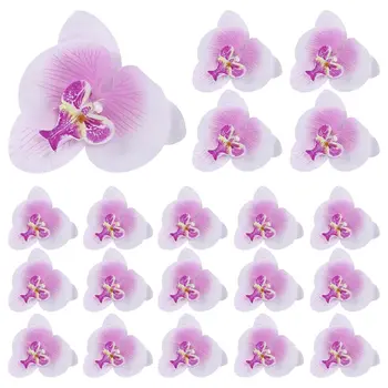 Лот от 20 броя 9 см Пеперуда на Цвете орхидея, изкуствени цветя корона, декор за сватбени услуги, щипки за коса, аксесоар