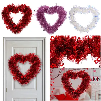 30 см стена венец във формата на сърце, креативна декоративна венец във формата на сърца, украса под формата на сърдечна гирлянди, украса за Св. Валентин