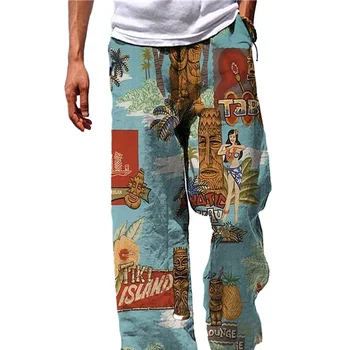 Мъжки панталони Летни панталони Плажни панталони Удобни ежедневни градинска облекло за почивка