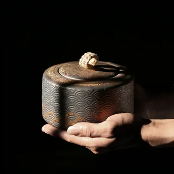 Японски керамични супени влакчета реколта порцеланова кутия за чай за съхранение на чай или на хранителни продукти