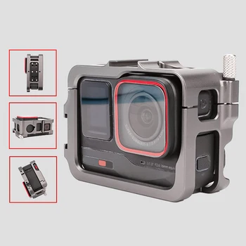 Аксесоари за камери в клетка за зайче от алуминиева сплав, издръжлив корпус, защитен калъф за екшън камери за Insta360 Ace/Pro Ace