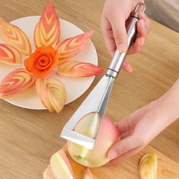 Нож за рязане на плодове Домакински притискателния нож от неръждаема стомана, главният готвач трябва да бъде форма за рязане на плодове чинии, кухненски принадлежности