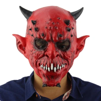 Cosplay, подпори за костюми Ужасна главата Призрак, маска Червено чудовище на Хелоуин, маскарадная парти, прическа Дявола Зомбита
