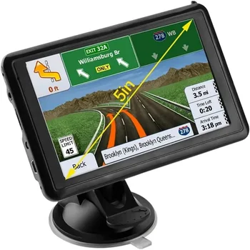 2023 Автомобилна GPS Навигация с 5-Инчов Сензорен Екран HD Автомобилен GPS Навигатор Козирка За Камион Сателитна Навигация 256M + 8G Карта на Европа за GPS Навигация