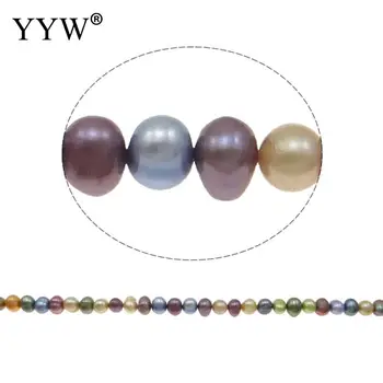 15,4-инчов мъниста от естествени перли, смесени цветове, 5-6 мм, свободни мъниста за производството на елегантни колиета, гривни, бижута със собствените си ръце