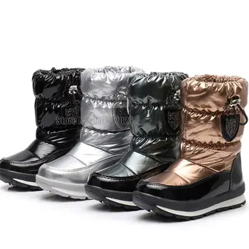 Зимни топли детски непромокаеми обувки от 30% естествена вълна за деца с температури до -30 градуса за момичета и момчета, зимни обувки, детски обувки