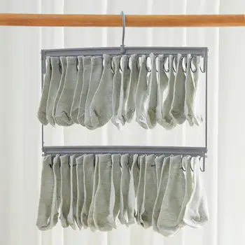 Закачалка за изсушаване на чорапи и бельо С превръщането на една кука, Здрава носеща ветрозащитная закачалка за сушене на дрехи.