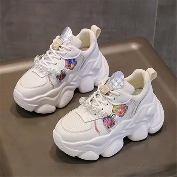 2023 Масивни обувки, дамски ежедневни обувки на платформа, модни вулканизированная удобни обувки, които растежа, женски Zapatillas Mujer